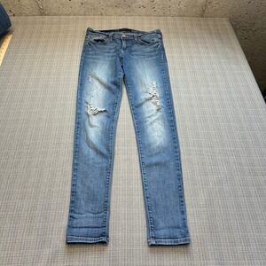 Flying Monkey Platinum Distressed Skinny Jeans 27 Blue Low Rise *‎